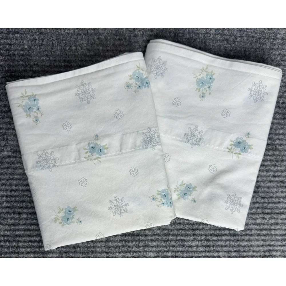 Simply Shabby Chic Pillowcase Ashwell Blue Floral Medallion Cotton Cottagecore